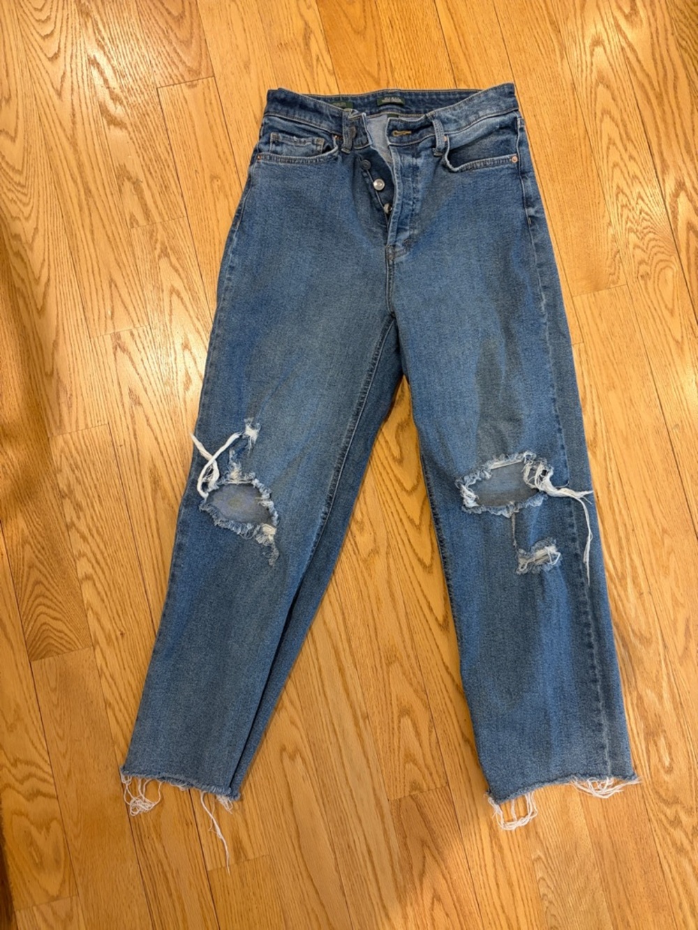 Women's Distressed High-Rise Jeans - Blue wild fable 6